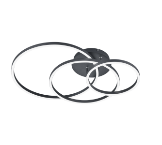Ceiling lamp Trio Lighting Winona RGBW black 28W 3200lm CRI80 IP20 2700K-6500K warm + cold  white