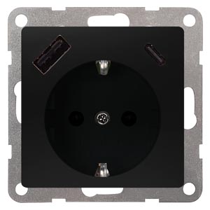 Розетка SIEMENS Delta i-system 2XUSB A+C черный IP20