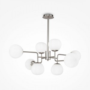 Rippvalgusti Maytoni Erich 8 nikkel / valge 40W E14 IP20
