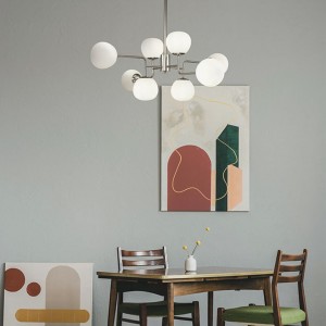 Rippvalgusti Maytoni Erich 8 nikkel / valge 40W E14 IP20