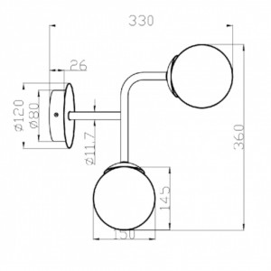 Wall light Maytoni Erich nickel 40W E14 IP20