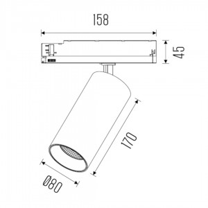Track light Light4U Huginn L Dali 2 black 19W 2400lm 36° IP20 3000K warm white