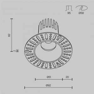 Süvisvalgusti Maytoni Dip valge 10W 1060lm 50° IP20 930