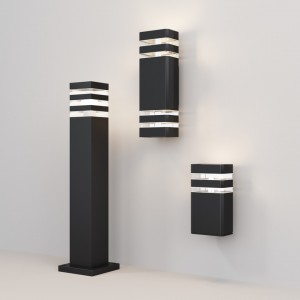 Bollard light Maytoni Unter den Linden black 60W E27 360° IP54
