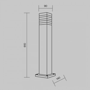 Bollard light Maytoni Unter den Linden black 60W E27 360° IP54