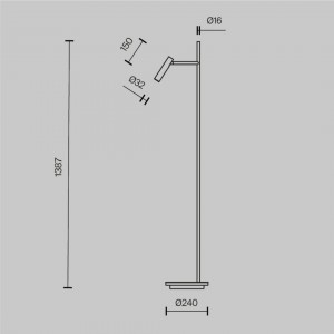 Floor lamp Maytoni Estudo black 11W 730lm 36° IP20 830