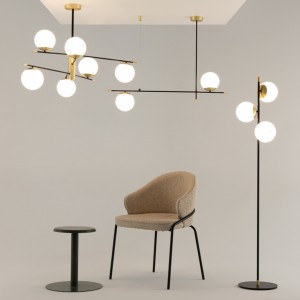 Floor lamp Maytoni Nostalgia 3 black / golden 40W E14 IP20 DIMMABLE