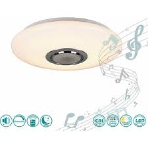 Plafoon Trio Lighting Musica Bluetooth kõlariga valge 15,5W 1700lm CRI80 IP20 DIMMABLE 3000K-6000K