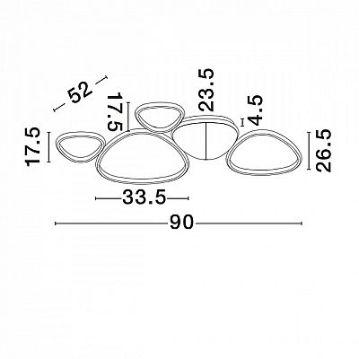 Ceiling lamp Nova Luce Altus white 230V 48W 2743lm IP20 TRIAC 830