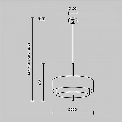 Pendant lamp Maytoni Bergamo gray 60W E27 IP20