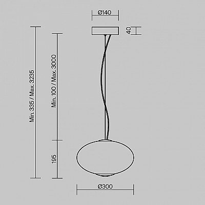 Rippvalgusti Maytoni Bruma kroom / valge 12W 1500lm 120° IP20 827