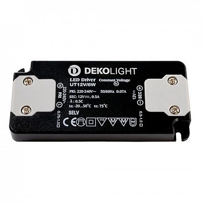Блок питания Deko-Light FLAT, CV, UT 12 V/6 W черный 6W IP20