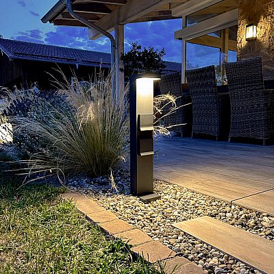 Bollard light Deko-Light Lerna 600 anthracite 7,4W 256lm CRI80 IP65 3000K, 4000K 2CCT