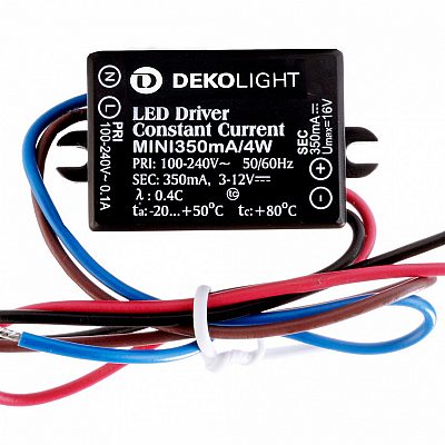 Блок питания Deko-Light Mini , CC, 350 mA 0,9-3,9W черный 4W IP65 No dim