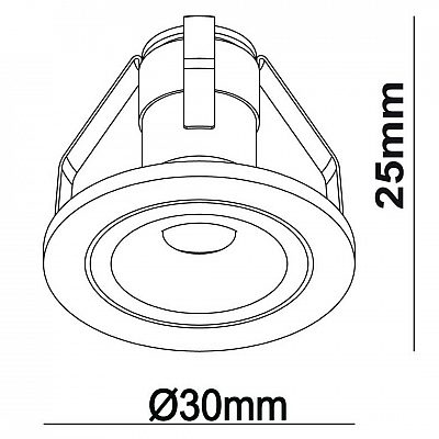 Recessed light Deko-Light Punto silver 1W IP44 3000K warm white