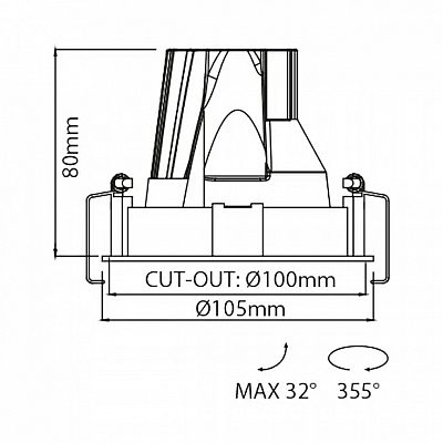 Recessed light Karizma Luce Dea Carmenta M white / black 14W 1120lm 40° IP20 930