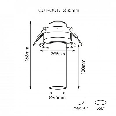 Встраиваемый светильник Karizma Luce Fontana S белый 10W 700lm 36° IP20 930