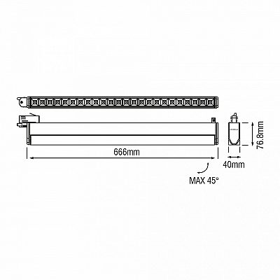 Siinivalgusti Karizma Luce Ventiquattro Track must 230V 40W 3050lm 45° IP20 DALI 940