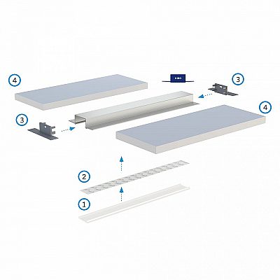 Aluminium profile LUMINES Hiro 2m white