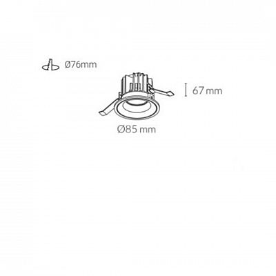 Recessed light LUXO white 12W 1075lm IP65 3000K warm white