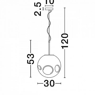 Pendant lamp Nova Luce Mayan smoke 230V E27 IP20