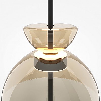 Pendant lamp Maytoni Bangkok black / amber 12W 1300lm 120° IP20 830