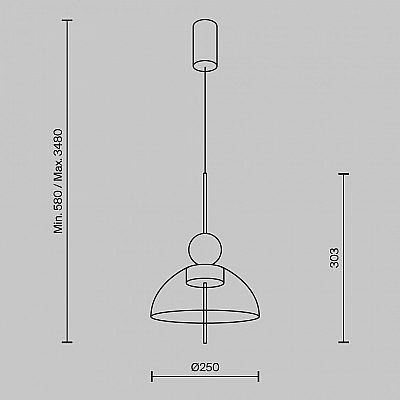 Pendant lamp Maytoni Bangkok black 12W 1300lm 120° IP20 830