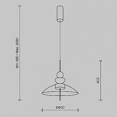 Pendant lamp Maytoni Bangkok black / gray 12W 1300lm 120° IP20 830