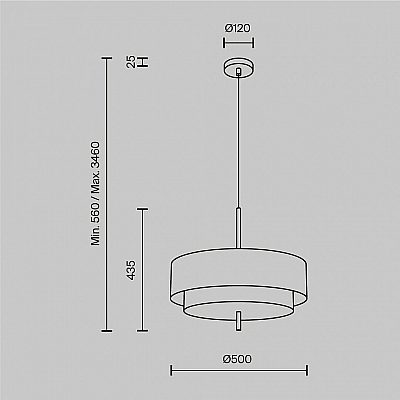 Pendant lamp Maytoni Bergamo dark gray 60W E27 IP20