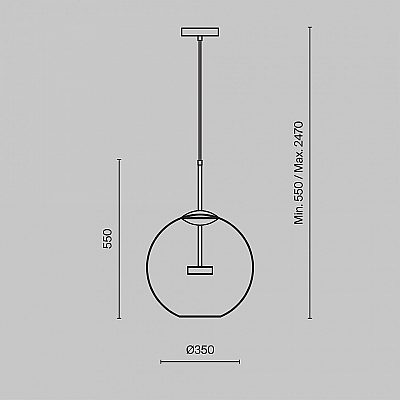 Pendant lamp Maytoni Cometa gold 12W 750lm 360° IP20 830
