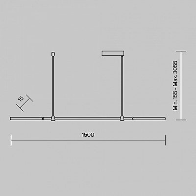 Rippvalgusti Maytoni Halo must 48W 1100lm CRI80 120° IP20 3000K, 4000K 2CCT