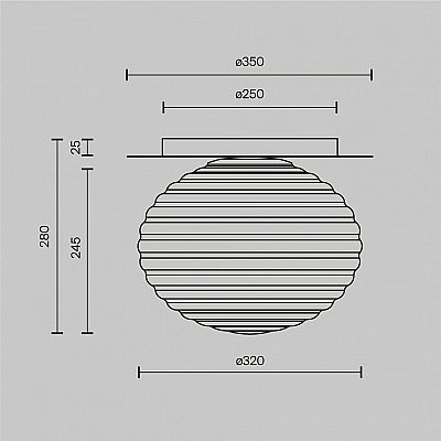Ceiling lamp Maytoni Reels black 60W E27 IP20