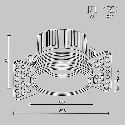 Süvisvalgusti Maytoni Round must 7W 480lm 50° IP65 930
