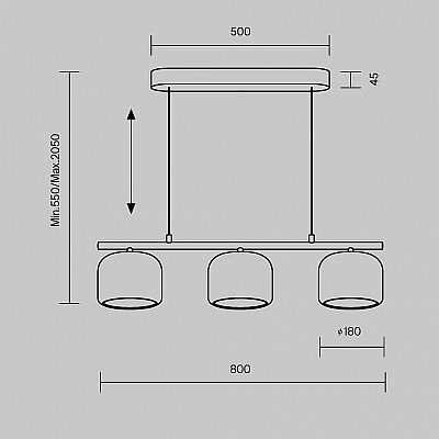 Rippvalgusti Maytoni Spirito 3 kuldne 14W 1800lm 120° IP20 switch dimmer 830