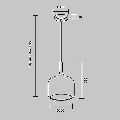 Pendant lamp Maytoni Spirito white 12W 1600lm 120° IP20 830