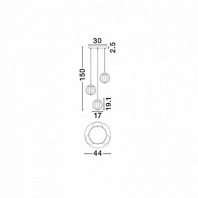Rippvalgusti Nova Luce Abbacus 3 nikkel E27 IP20