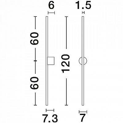 Seinavalgusti Nova Luce Aden must 20W 672lm 120° IP20 830