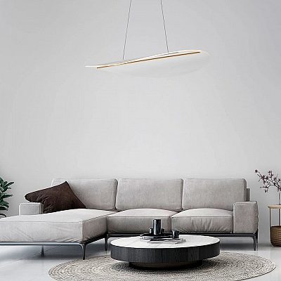 Rippvalgusti Nova Luce Agos läbipaistev / kuldne 230V 32W 2156lm IP20 TRIAC 3000K soe valge