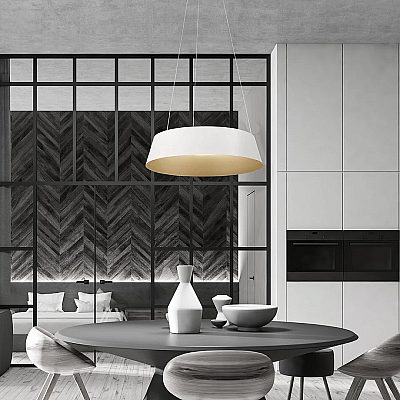 Подвесной светильник Nova Luce Alba белый / золотой 230V 53W 1982lm IP20 3000K теплый белый