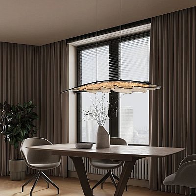 Rippvalgusti Nova Luce Amando läbipaistev / must 230V 27W 1112lm IP20 TRIAC 3000K soe valge