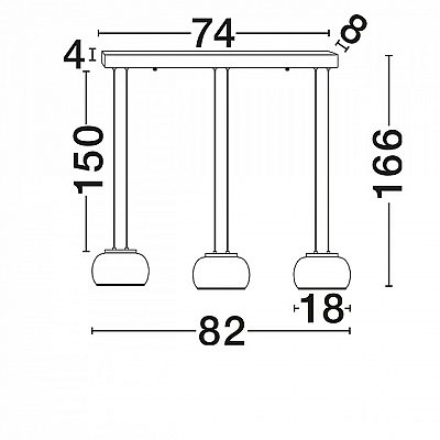 Pendant lamp Nova Luce Bios gray 230V 25W 1515lm IP20 TRIAC 3000K warm white