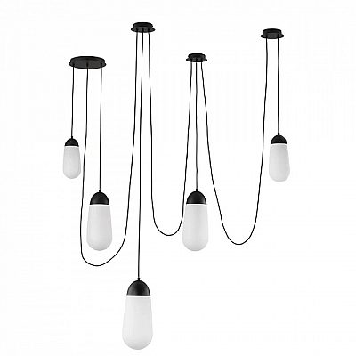 Подвесной светильник Nova Luce Blaky 5 черный / белый 230V E14 IP20