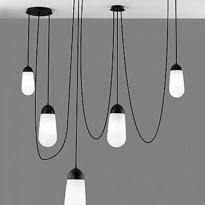 Подвесной светильник Nova Luce Blaky 5 черный / белый 230V E14 IP20