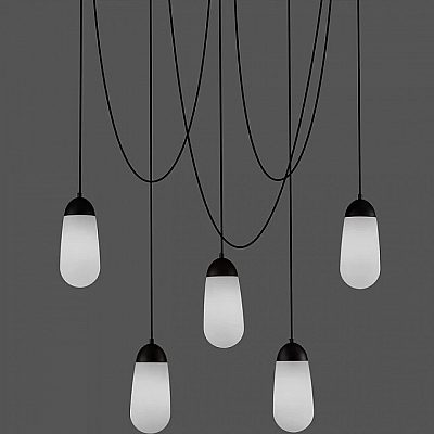 Подвесной светильник Nova Luce Blaky 5 черный / белый 230V E14 IP20