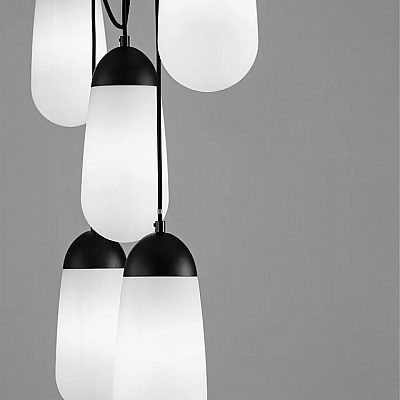 Подвесной светильник Nova Luce Blaky 5 черный / белый 230V E14 IP20