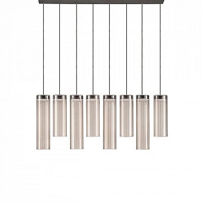 Rippvalgusti Nova Luce Brielle 8 läbipaistev / must 230V 47W 1065lm IP20 3000K soe valge
