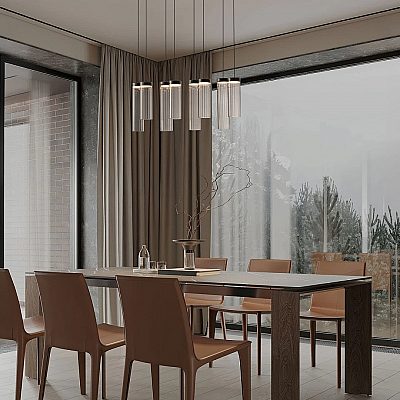 Подвесной светильник Nova Luce Brielle 8 прозрачный / черный 230V 47W 1065lm IP20 3000K теплый белый