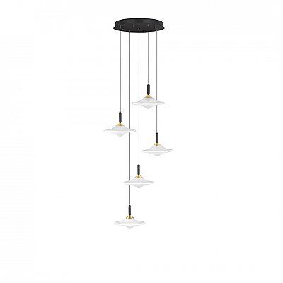 Rippvalgusti Nova Luce Diaz must/messing 230V 24W 1075lm IP20 TRIAC 830