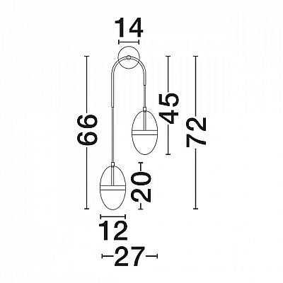 Wall light Nova Luce Egna 2 gold / amber 230V 24W 1680lm IP20 830