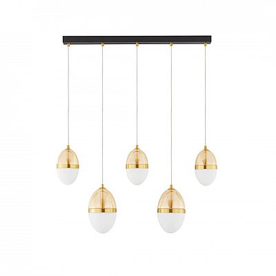 Pendant lamp Nova Luce Egna 5 gold / amber 58W 3480lm 45° IP20 830